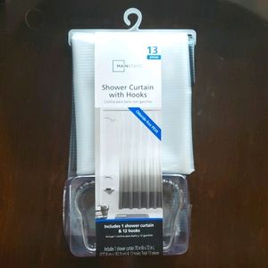 Shower curtain w/ hooks
